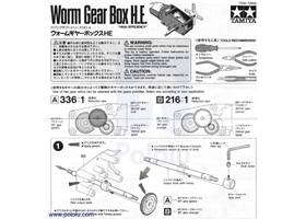 Instructions for Tamiya worm gearbox page 1