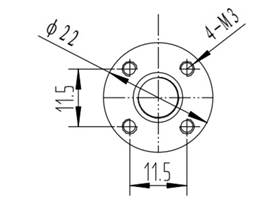 Dimension diagram for the traveling nut for TR8x8(P2) threaded rods. Units are mm