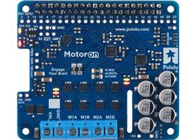 Motoron M2H24v14 Dual High-Power Motor Controller for Raspberry Pi (Connectors Soldered), top view.