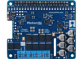 Motoron M2H18v20 Dual High-Power Motor Controller for Raspberry Pi (Connectors Soldered), top view.