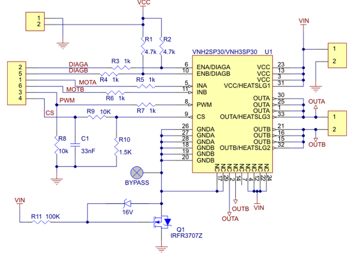 VNH2SP30 Motor Driver Carrier MD01B Robot Gear Australia