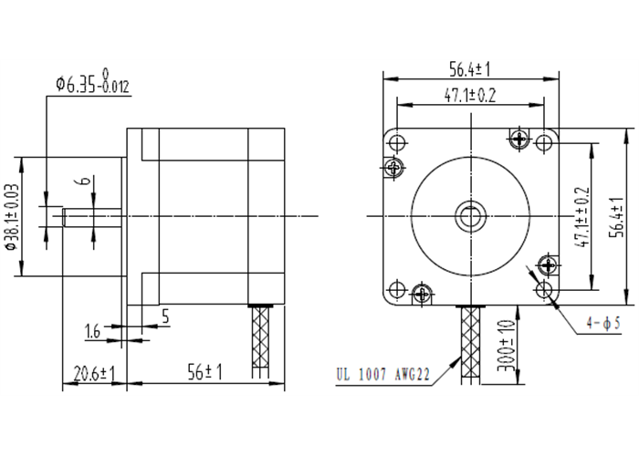Stepper Motor Bipolar, 200 Steps/Rev, 57×56mm, 2.5V, 2.8 A/Phase