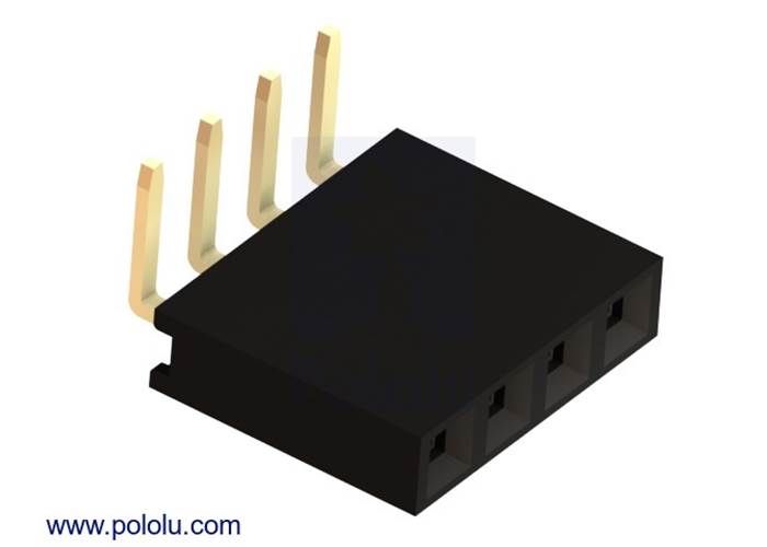 0.100" (2.54 mm) Female Header 1x4Pin, RightAngle