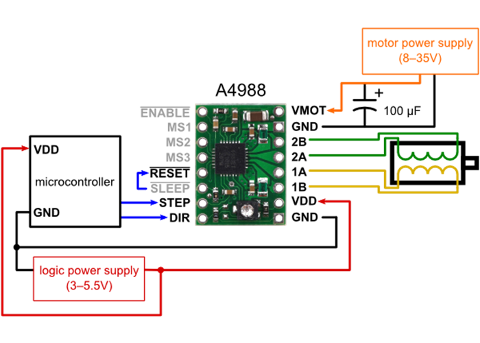 A4988 Stepper Motor Driver Carrier (Bulk, No Header Pins)