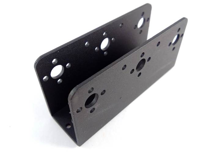 Servo Bracket Black Aluminium UChannel Long
