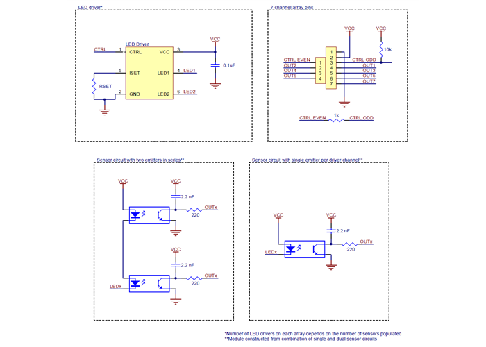 QTR-HD-07RC Reflectance Sensor Array - Robot Gear Australia