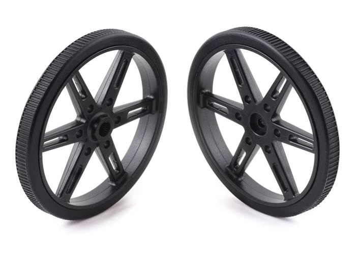 Pololu Wheel for Standard Servo Splines (25T, 5.8mm) 70×8mm, Black, 2