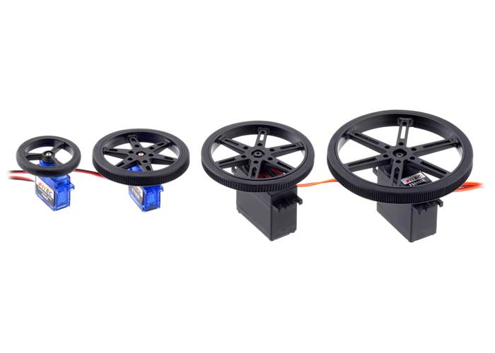 Pololu Wheel for Micro Servo Splines (20T, 4.8mm) 40×7mm, Red, 2Pack