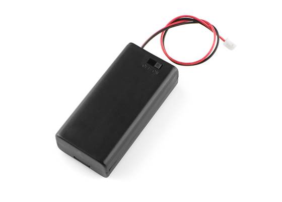 Battery Holder 2xAA with Cover and Switch - JST Connector