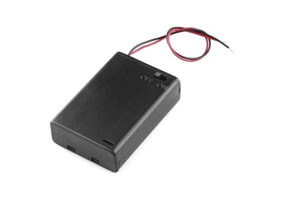 Battery Holder 3xAA with Cover and Switch - Bare Wire