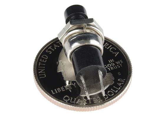 Momentary Button - Panel Mount (Black) (2)