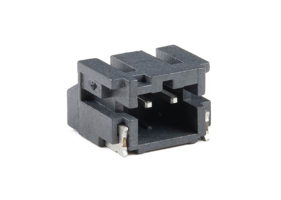 JST Right-Angle Connector - SMD 2-Pin (Black)