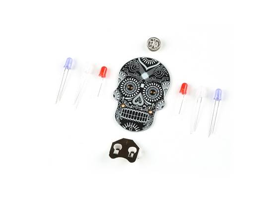 Day of the Geek - Soldering Badge Kit (Black with White Silk Screen)
