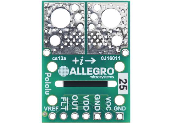 ACS37100LMATR-025B3 TMR Current Sensor Compact Carrier -25A to +25A, 3.3V, bottom view.
