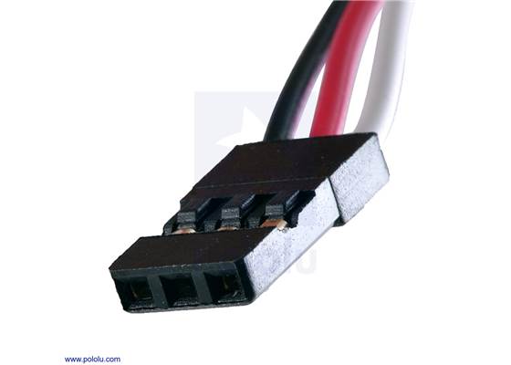 Female “JR”-style connector commonly found on servo cables (often referred to as “male” in the RC hobby industry).