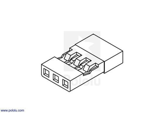 Female JR connector (often referred to as “male” in the RC hobby industy).