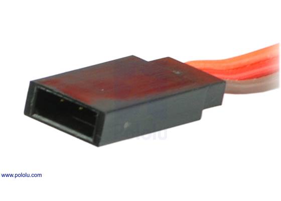 RC servo extension cable male JR connector (often referred to as “female” in the RC hobby industry).