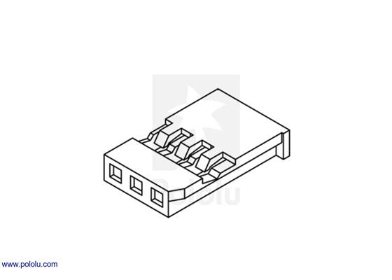 Female Futaba J connector (often referred to as “male” in the RC hobby industy).