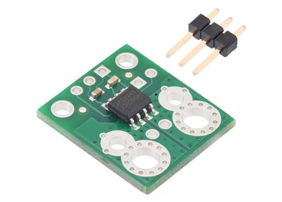 ACS724LLCTR-2P5AB Current Sensor Carrier -2.5A to +2.5A with included 0.1″ header pins.