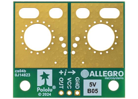 ACS72981LLRATR-050B5 Current Sensor Large Carrier -50A to +50A, 5V, bottom view.