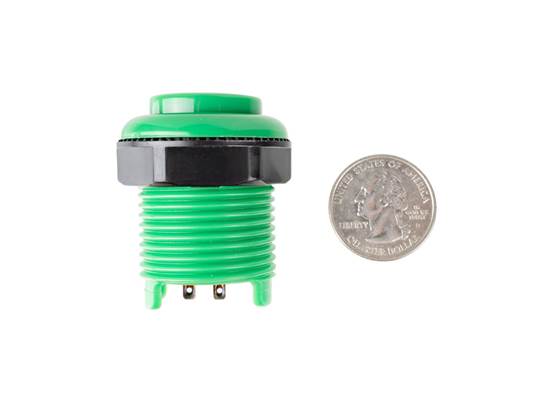 Convex Arcade Button - Green (33mm) (4)