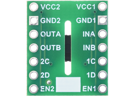 ISO654x 4-Channel Digital Isolator Carrier, bottom view.