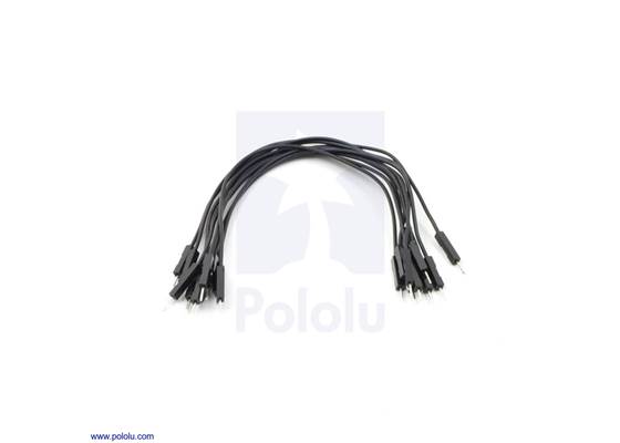 Premium jumper wire 10-pack M-M 6" black.
