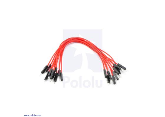 Premium jumper wire 10-pack M-M 6" red.