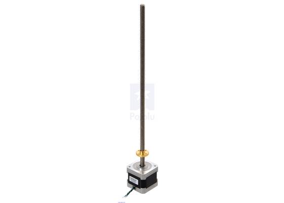Stepper motor with 28cm lead screw: bipolar, 200 steps/rev, 42x38mm, 2.8V, 1.7 A/phase. (1)