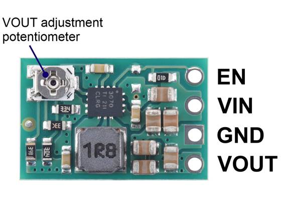 Pinout of the Adjustable Step-Up/Step-Down Voltage Regulator S9V11E2A.