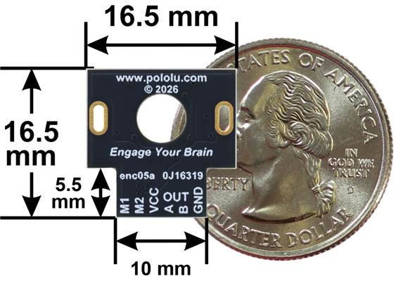 Basic dimensions of the Magnetic Encoder with JST SH-Type Connector (Top-Entry or Side-Entry) for Mini Plastic Gearmotor.