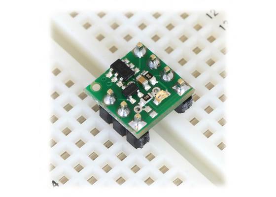 Pololu RC Switch with Digital Output on a breadboard.