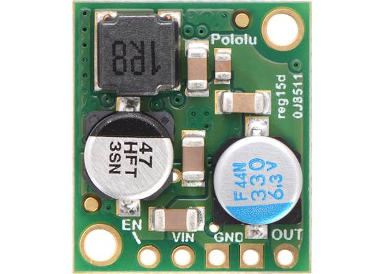 Pololu 5V, 5A Step-Down Voltage Regulator D24V50F5, top view.