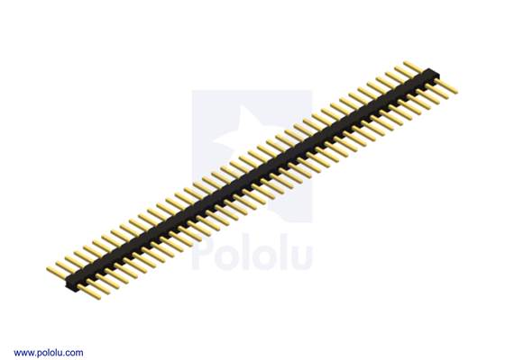 0.100" (2.54 mm) Breakaway Male Header: 1×40-Pin, Straight, Double-Sided