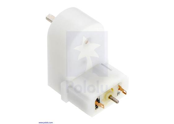120:1 mini plastic gearmotor, offset 3mm D-shaft output, extended motor shaft.