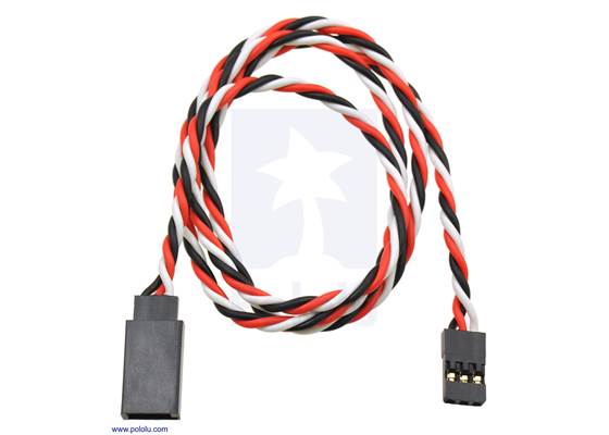 Twisted servo extension cable 24" male – female.