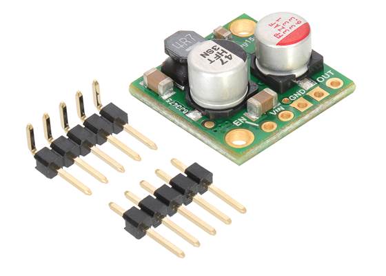 Pololu 2.5A Step-Down Voltage Regulator D24V25Fx with included hardware.