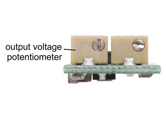 A multi-turn potentiometer can be used to adjust the output voltage of the S9V11MAx voltage regulators.