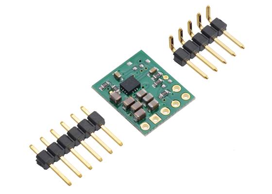 3.3V Step-Up/Step-Down Voltage Regulator w/ Fixed 3V Low-Voltage Cutoff S9V11F3S5C3 with included optional header pins.