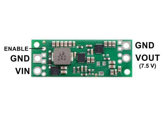 Pinout diagram of the 7.5V Step-Up Voltage Regulator U3V70F7.