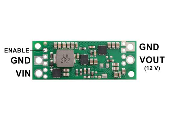 Pinout diagram of the 12V Step-Up Voltage Regulator U3V70F12.