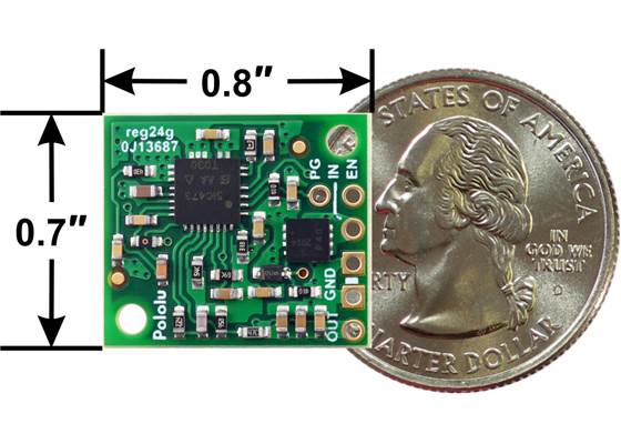 Step-Down Voltage Regulator D36V28Fx, bottom view with dimensions.