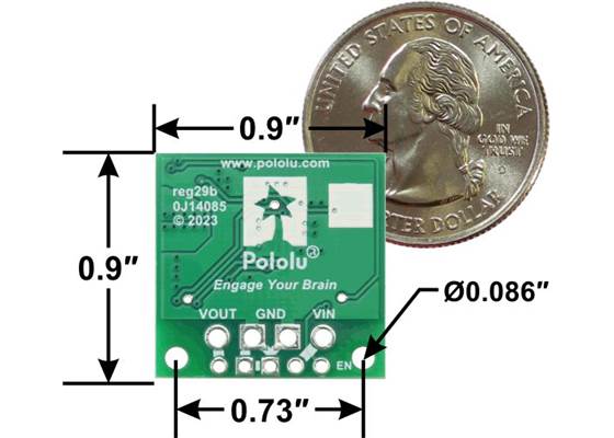 Step-Up/Step-Down Voltage Regulator S13V25Fx, bottom view with dimensions.