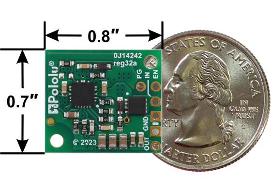 Step-Down Voltage Regulator D30V30Fx, bottom view with dimensions.