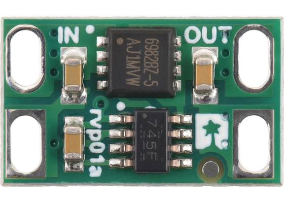 Pololu Reverse Voltage Protector, 4-60V, 12A, top view.