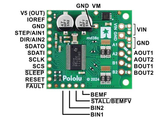 Pololu High-Power Stepper Motor Driver 36v8 pinout.
