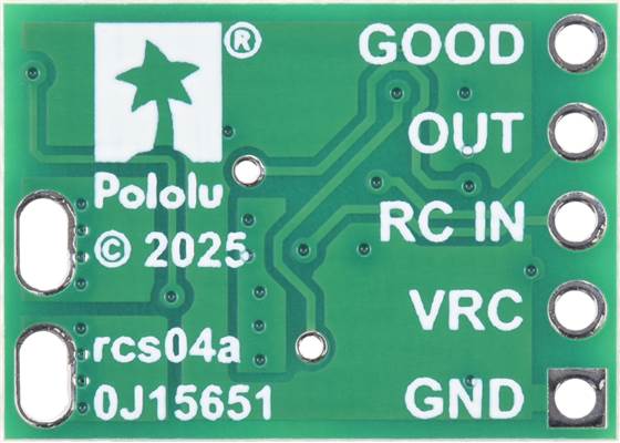 Pololu RC Switch with Isolated Solid State Relay/Switch, SPST, bottom view.
