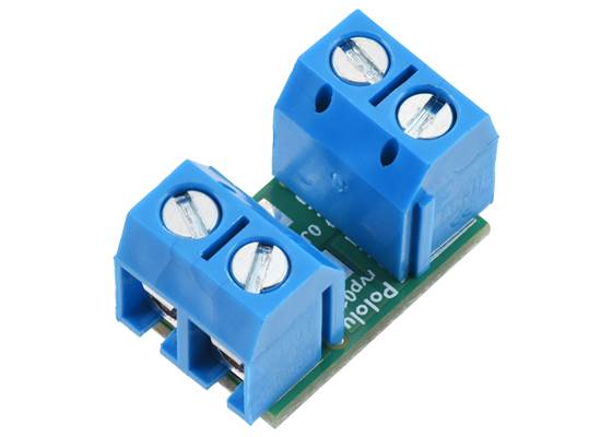Pololu 20A/25A Reverse Voltage Protector with a pair of two-pin, 5mm-pitch screw terminal blocks (not included). (1)