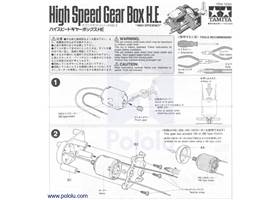 Instructions for Tamiya high-speed gearbox page 1