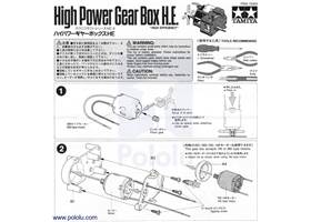 Instructions for Tamiya high-power gearbox page 1